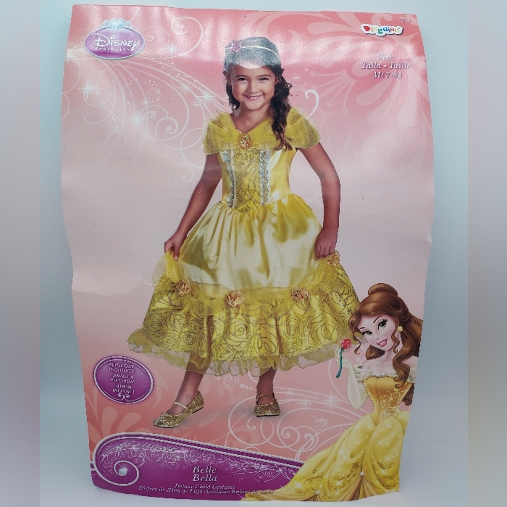 *SHIPS SAME/NEXT DAY!* New Princess Belle Girls Costume - Medium 7-8
